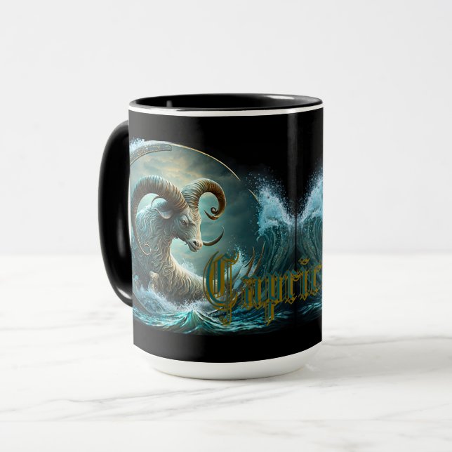 Capricorn-Zodiac-Zeichen Tasse (Vorderseite Links)