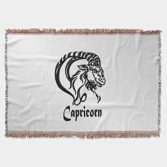 Capricorn Zodiac Zeichen und Symbol Silber Decke (Vorderseite)