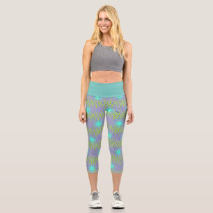 Capris Aquamarin und Lila
