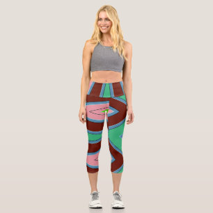 Capris, ein trendiger, vielfarbiger Stoffmuster Capri Leggings