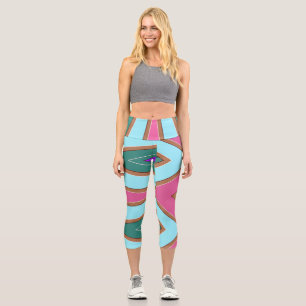 Capris, ein trendiger, vielfarbiger Stoffmuster Capri Leggings