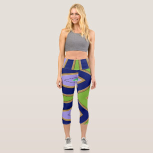 Capris, ein trendiger, vielfarbiger Stoffmuster Capri Leggings