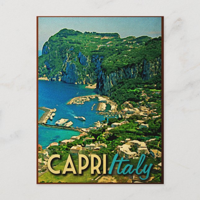 Capris Italy Vintage Travel Postkarte (Vorderseite)