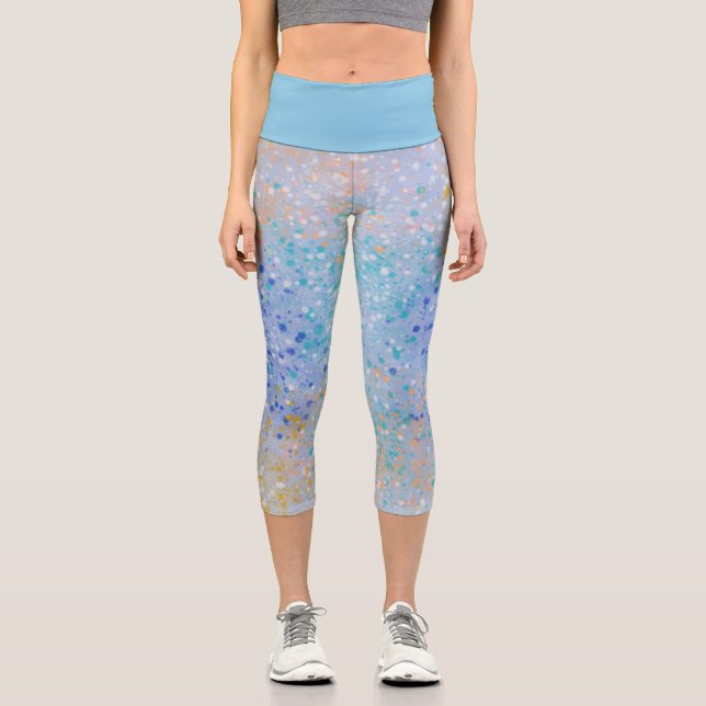 Capris-Leggings mit farbigen Spritzer-Punkten Capri Leggings (Vorderseite)