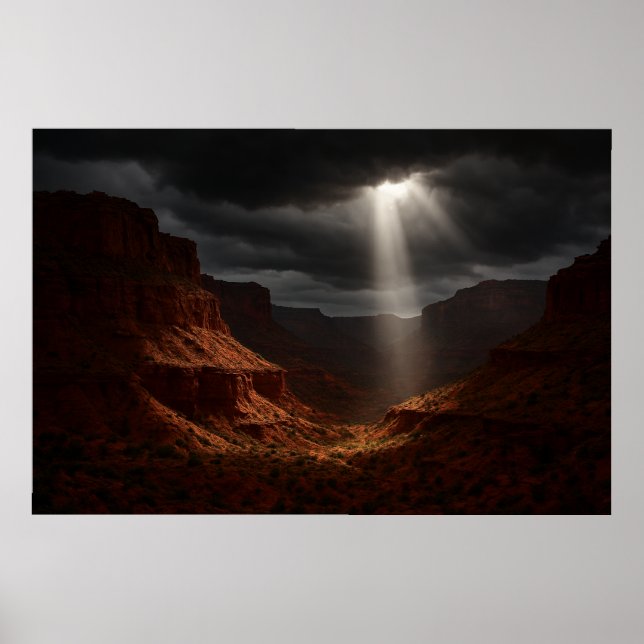 Caprock Canyons Poster - Dramatic Sunbeam Print (Vorne)