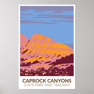 Caprock Canyons Staat Park und Trailway Texas Poster
