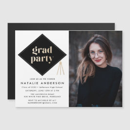 Caps der Foto Graduation Party Magneteinladung