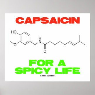 Capsaicin für eine scharfe chemische Lebensstruktu Poster
