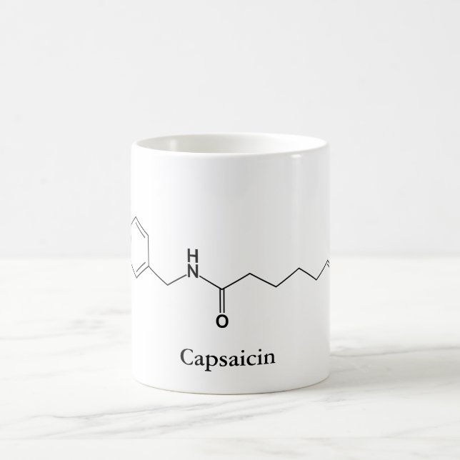 Capsaicin Molecule Chemie Spicy Food Lovers Tasse (Mittel)