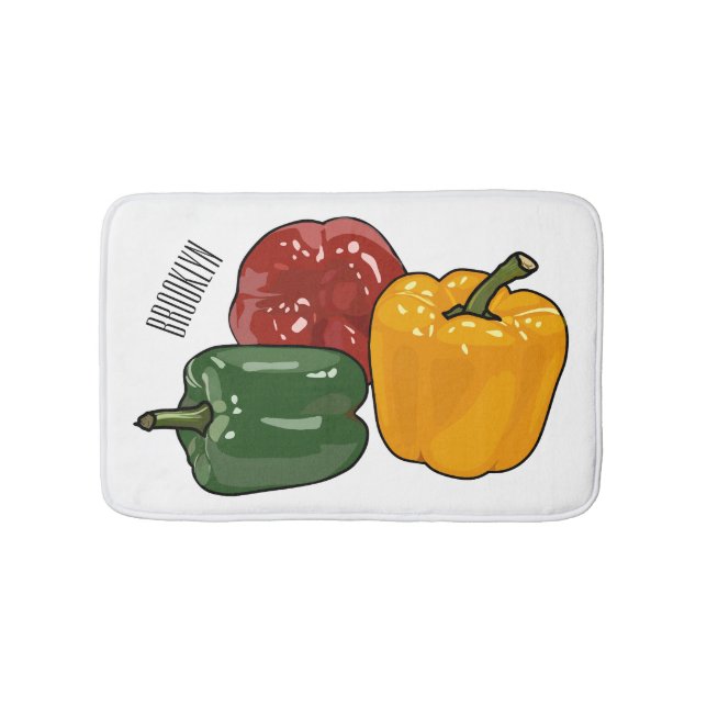 Capsicum-Cartoon-Abbildung Badematte (Vorderseite)