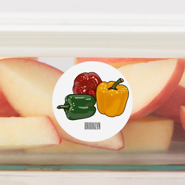 Capsicum-Cartoon-Abbildung Etiketten (Befestigt)