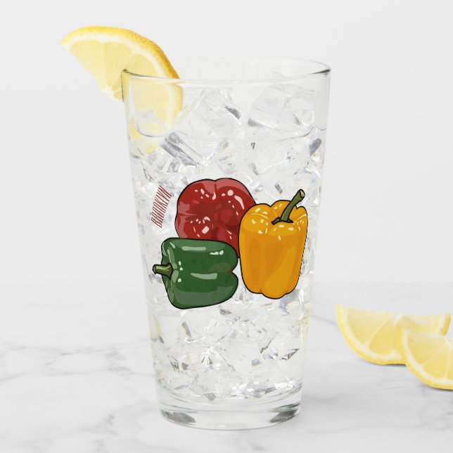 Capsicum-Cartoon-Abbildung Glas (Vorderseite Ice)
