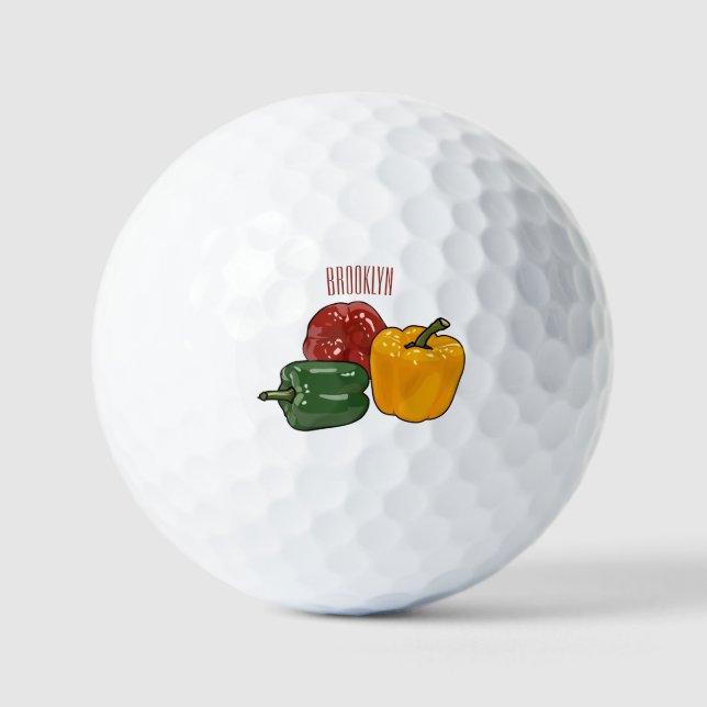 Capsicum-Cartoon-Abbildung Golfball (Vorderseite)