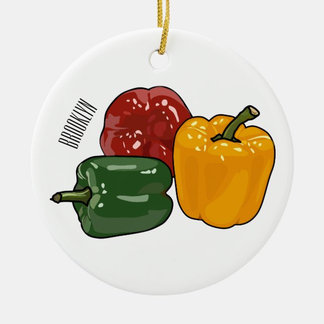 Capsicum-Cartoon-Abbildung Keramik Ornament (Vorne)