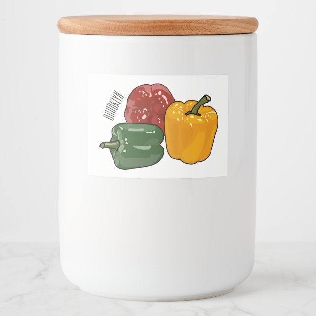 Capsicum-Cartoon-Abbildung Lebensmitteletikett (Vorderseite)