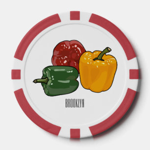 Capsicum-Cartoon-Abbildung Pokerchips