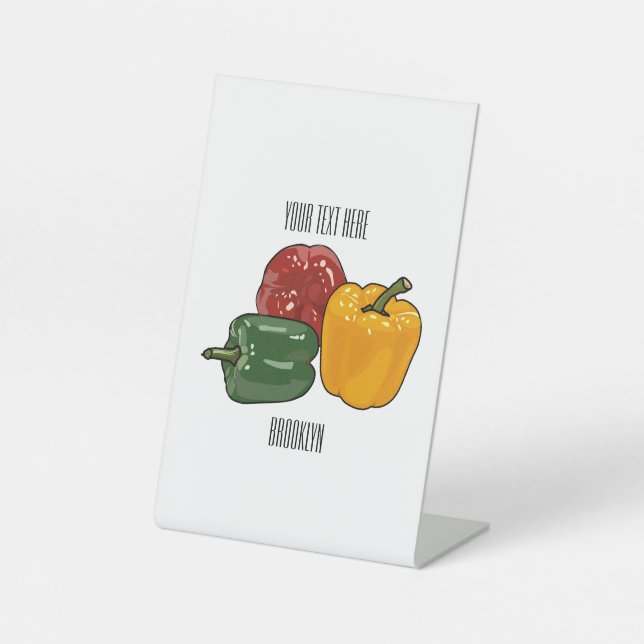 Capsicum-Cartoon-Abbildung Sockelschild (Vorderseite)