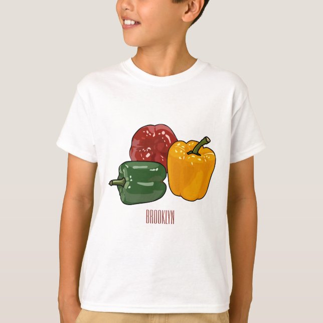 Capsicum-Cartoon-Abbildung T-Shirt (Vorderseite)