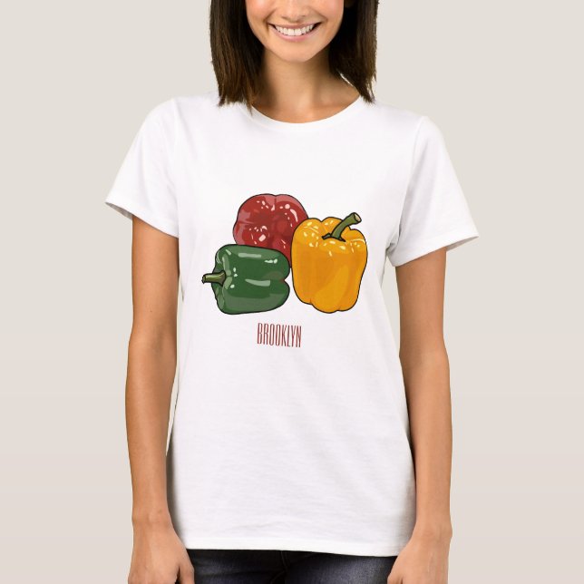 Capsicum-Cartoon-Abbildung T-Shirt (Vorderseite)