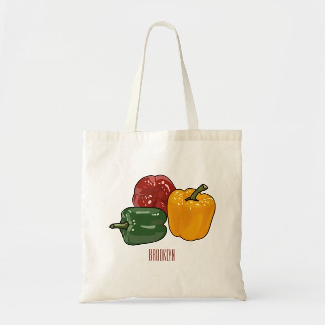 Capsicum-Cartoon-Abbildung Tragetasche (Vorne)