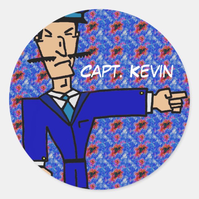 Capt Kevin Runder Aufkleber (Vorderseite)