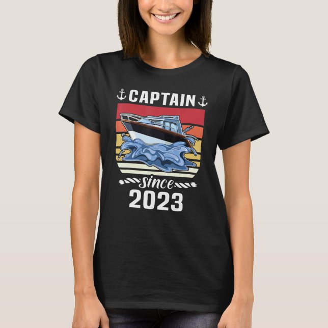 Captain 2023 Boat Driving Licence  Motorboat  Sail T-Shirt (Vorderseite)