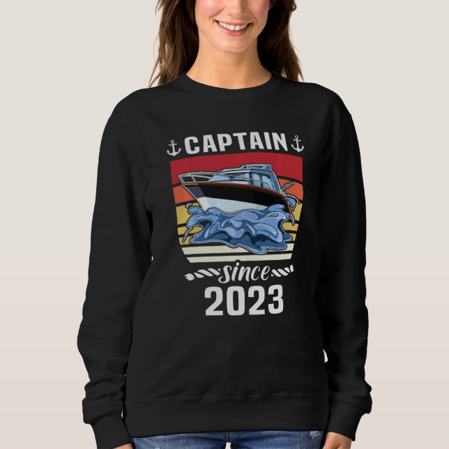 Captain 2023 Boat Driving Licence Motorboat Sailin Sweatshirt (Vorderseite)