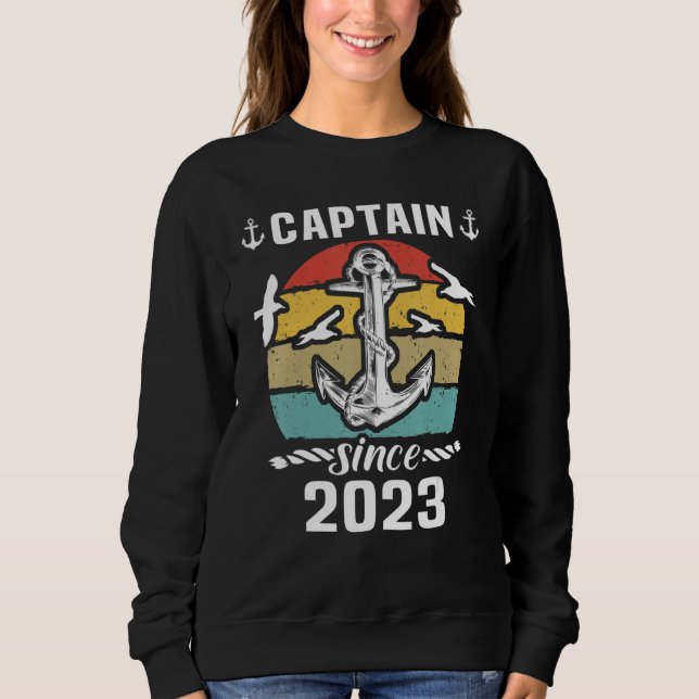 Captain 2023 Boat Driving Licence Motorboat Sailin Sweatshirt (Vorderseite)