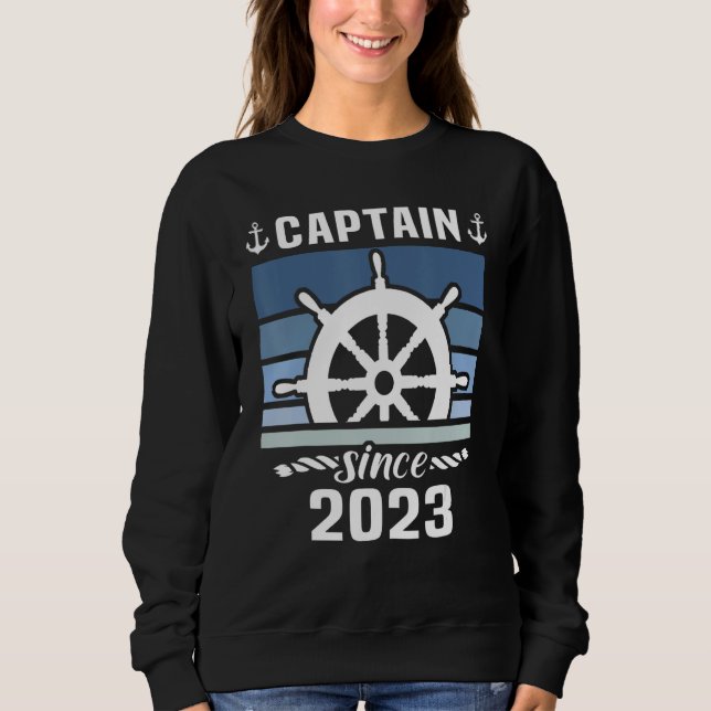 Captain 2023 Boat Driving Licence Motorboat Sailin Sweatshirt (Vorderseite)