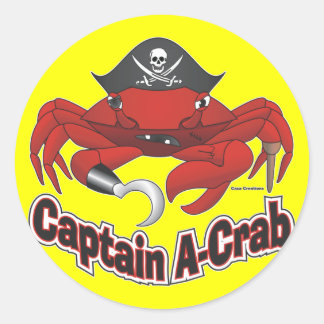 Captain "A-Crab" Runder Aufkleber
