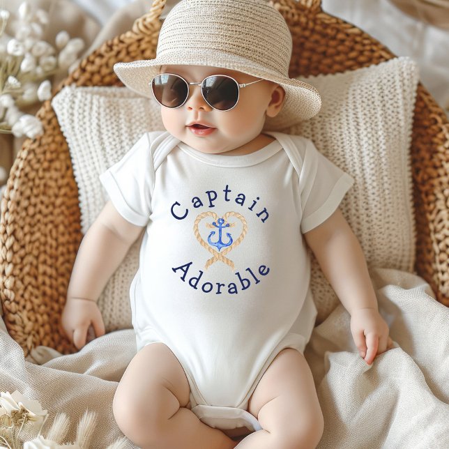 Captain Adorable Niedlich Nautical Baby Strampler (A cute and comfy body suit for baby with a nautical theme.)