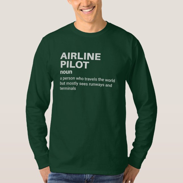 Captain Airline Pilot - Funny Definition T-Shirt (Vorderseite)