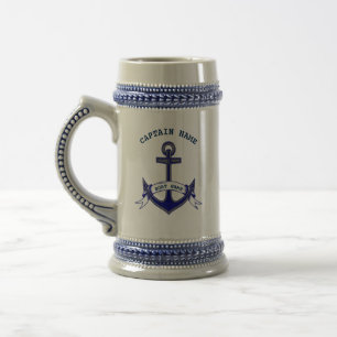 Captain Anchor Custom Nautical Bierglas