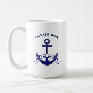 Captain Anchor Custom Nautical Kaffeetasse