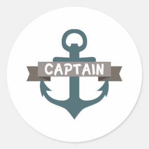 Captain Anchor Runder Aufkleber