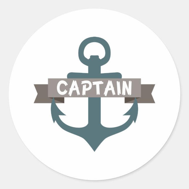 Captain Anchor Runder Aufkleber (Vorderseite)