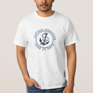 Captain Anchor und Seil Personalisiert T-Shirt
