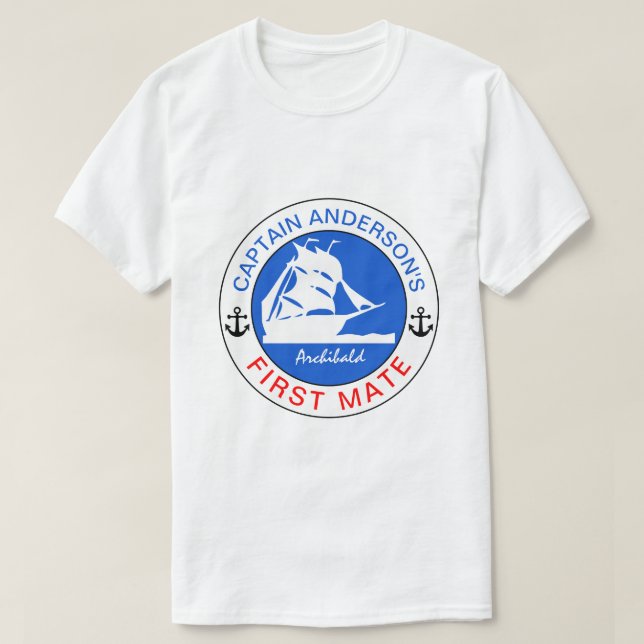 Captain Anderson's First Mate witzig anpassbar T-Shirt (Design vorne)