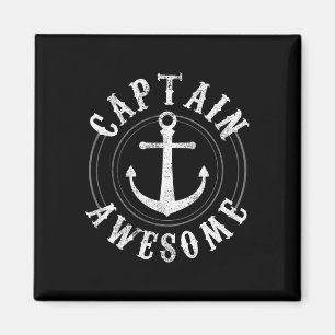 Captain Awesome - Bootsfahrt Segeln Anker Schifffa Magnet