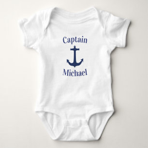 Captain Baby Nautical Blue Navy Boat Anchor Strampler