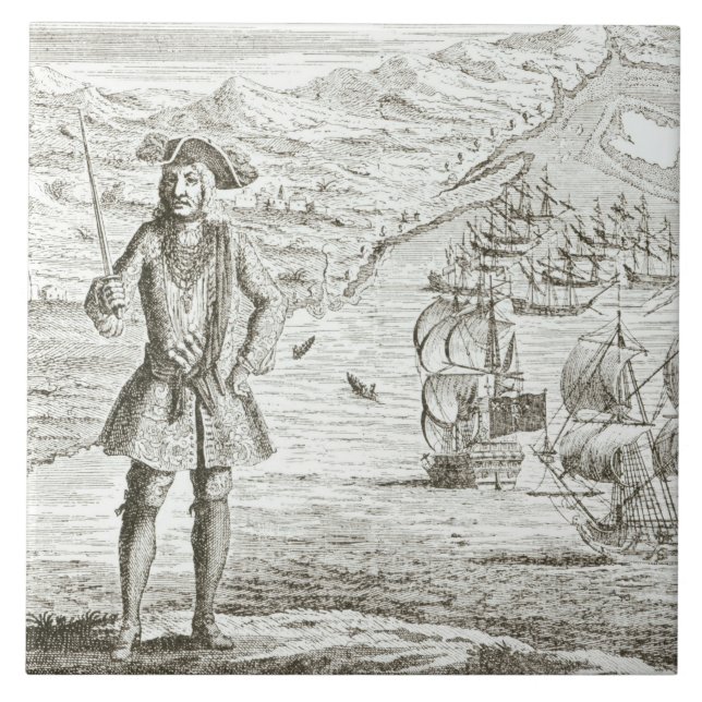 Captain Bartholomew Roberts (1682-1722) mit zwei s Fliese (Vorderseite)