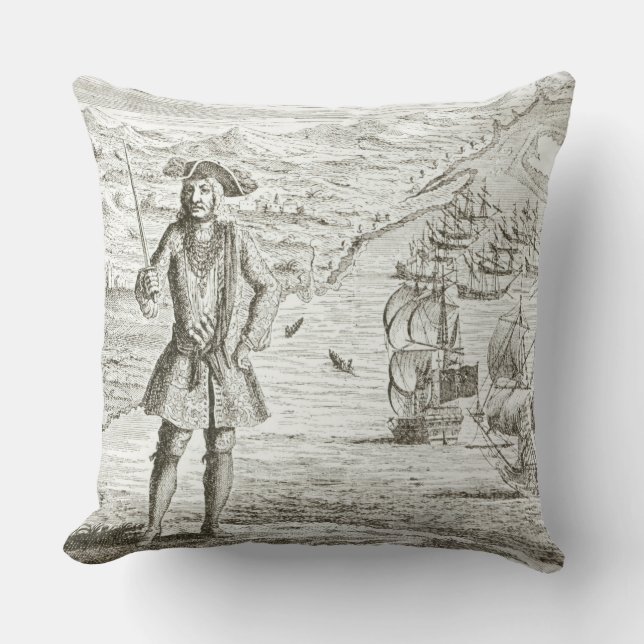 Captain Bartholomew Roberts (1682-1722) mit zwei s Kissen (Vorderseite)