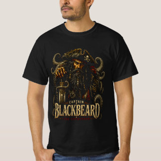 Captain Blackbeard Pirate Tee | Skull, Sword, Naut