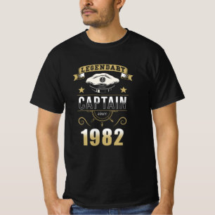 Captain Boat Birthday Geschenk 1982 T-Shirt