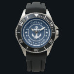 Captain Boat Name Navy: Nautische Anker & Papst Armbanduhr<br><div class="desc">Ein Anker und Seil eines Schiffes mit Captain Rank oder einem anderen Titel und Ihrem Namen oder Bootnamen auf einer stilvollen Armbanduhr. Diese personalisierte Pocket-Uhr wird nicht nur Zeit,  sondern auch Spaß machen. Perfekt für den Vatertag,  aber auch ein großes Geschenk für jeden Anlass.</div>
