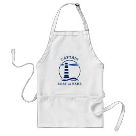 Captain Boat oder Name Navy Blue Lighthouse Schürze