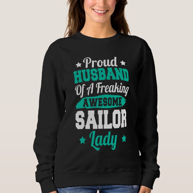 Captain Boat Sailing Navy Boot Sailor Husband Sweatshirt (Vorderseite)