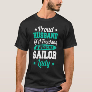 Captain Boat Sailing Navy Boot Sailor Husband T-Shirt