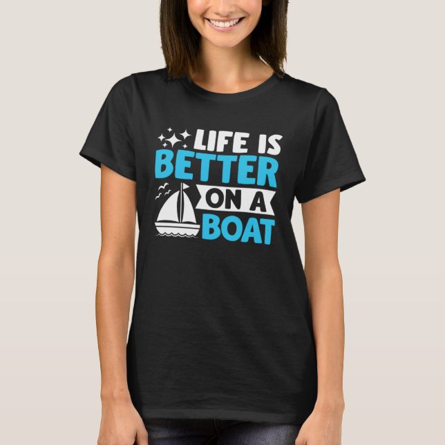 Captain Boater Boating Pontoon  on a Boat T-Shirt (Vorderseite)