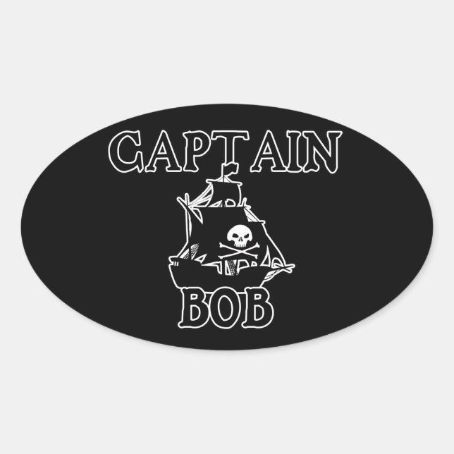 Captain Bob (Piratenschiff) Ovaler Aufkleber (Vorderseite)